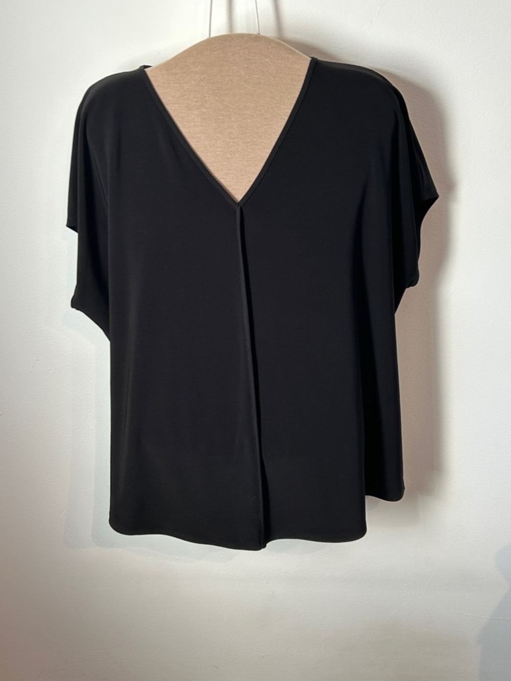 Bar III Women's XL Black V-Neck Short Sleeve Blouse Career Office Wear Work Top